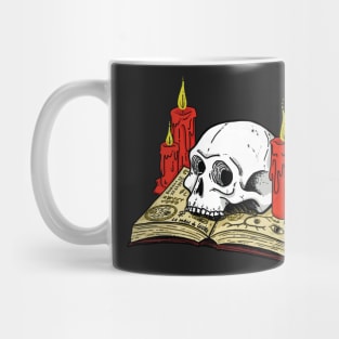 Magic Spellbook Skull Mug